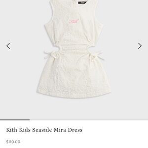 Kith Cream Embroidered Sleeveless Dress with Pink Logo